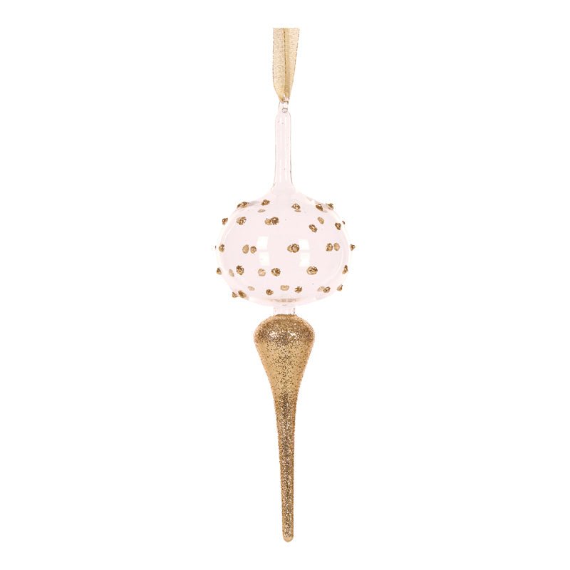 Gold Glittered Drop Finial - My Christmas