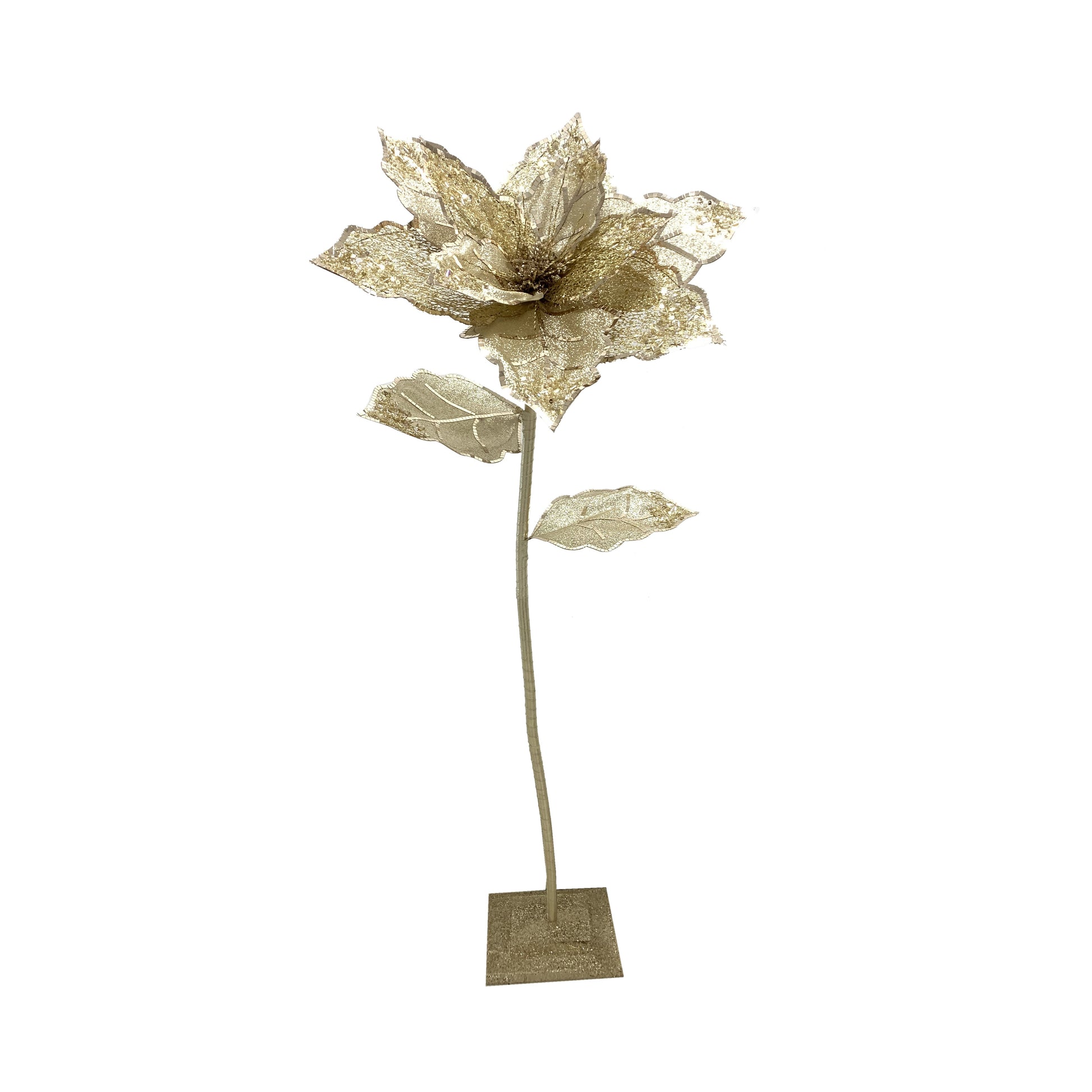 Gold Grand Poinsettia Floor Stem - 125cm - My Christmas
