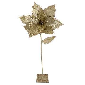 Gold Grand Poinsettia Floor Stem - 150cm - My Christmas