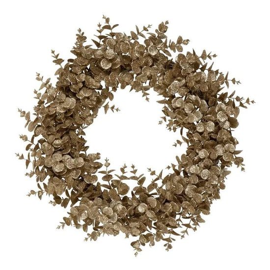 Gold Inca Glitter Eucalyptus Wreath - My Christmas