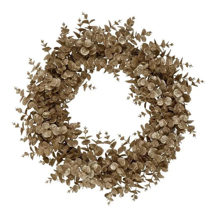 Gold Inca Glitter Eucalyptus Wreath - My Christmas