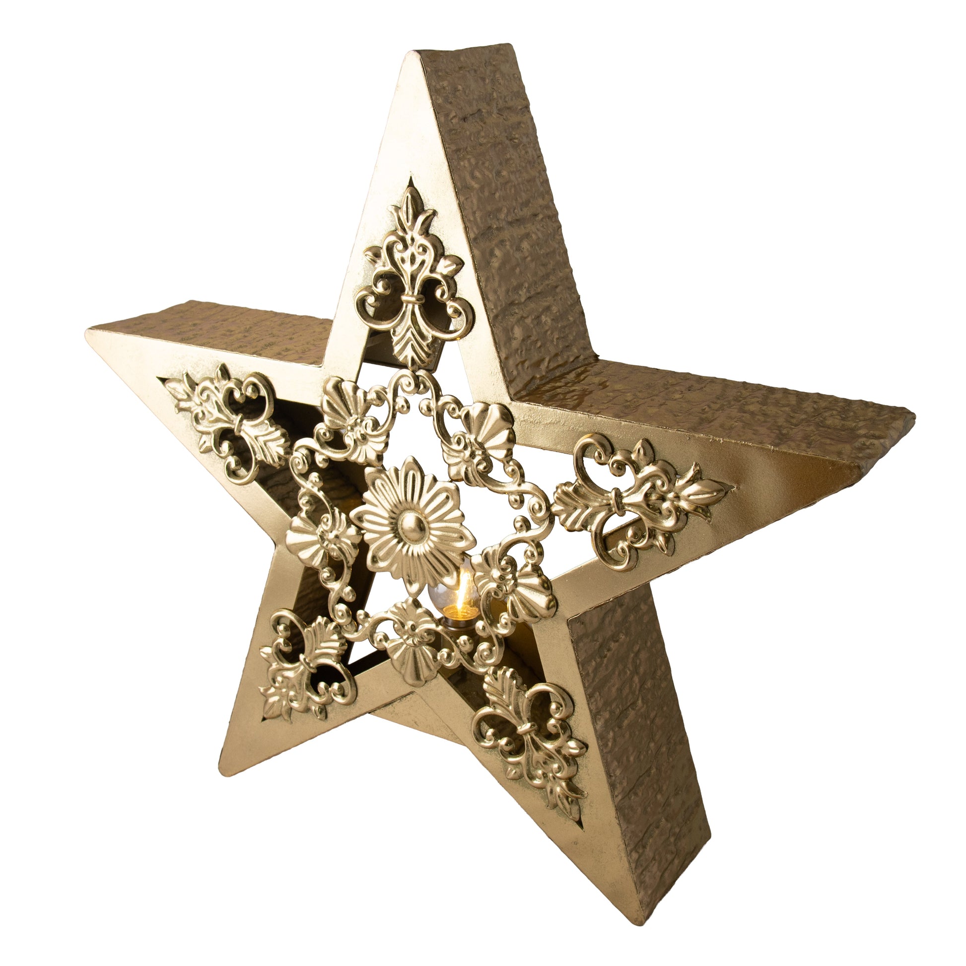Gold LED Star With Filigree - Large - My Christmas