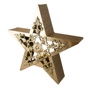 Gold LED Star With Filigree - Large - My Christmas