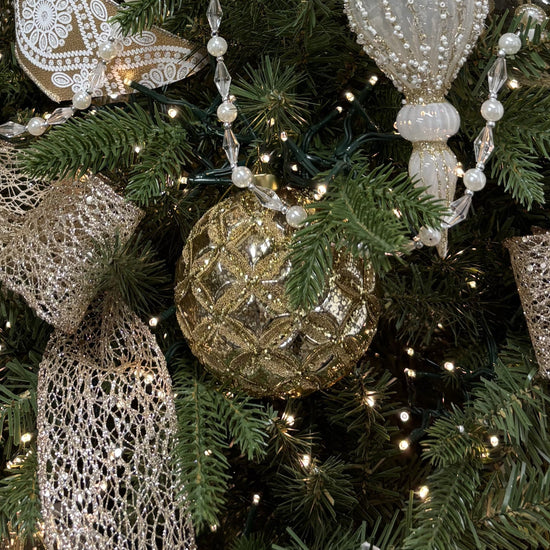 Gold Mercury Embossed Bauble - My Christmas