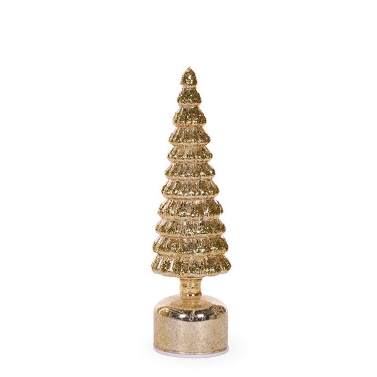 Gold Mercury Glass Rotating LED Tree - 33cm - My Christmas