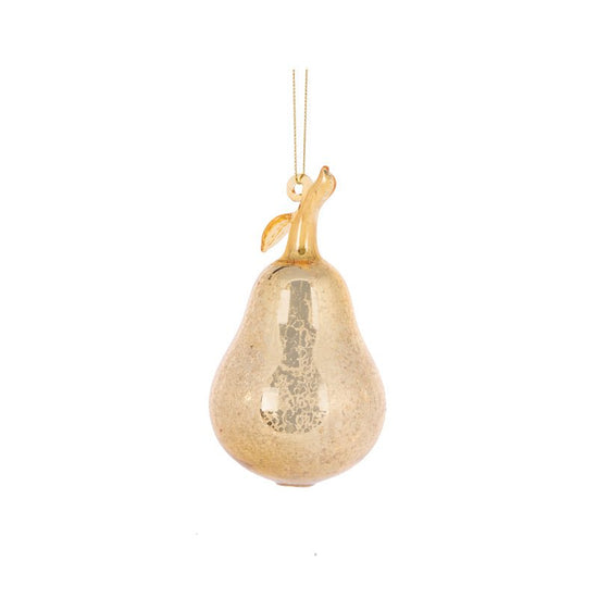 Gold Mercury Pear Bauble - My Christmas