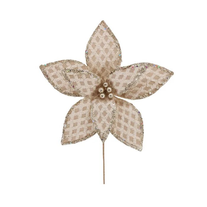Gold Ornate Poinsettia - My Christmas