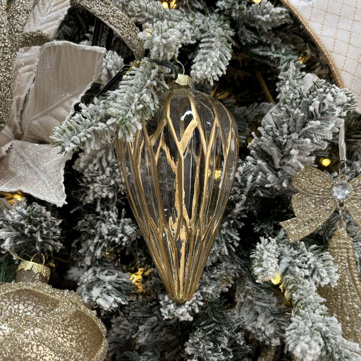 Gold Patterned Drop Ornament - My Christmas