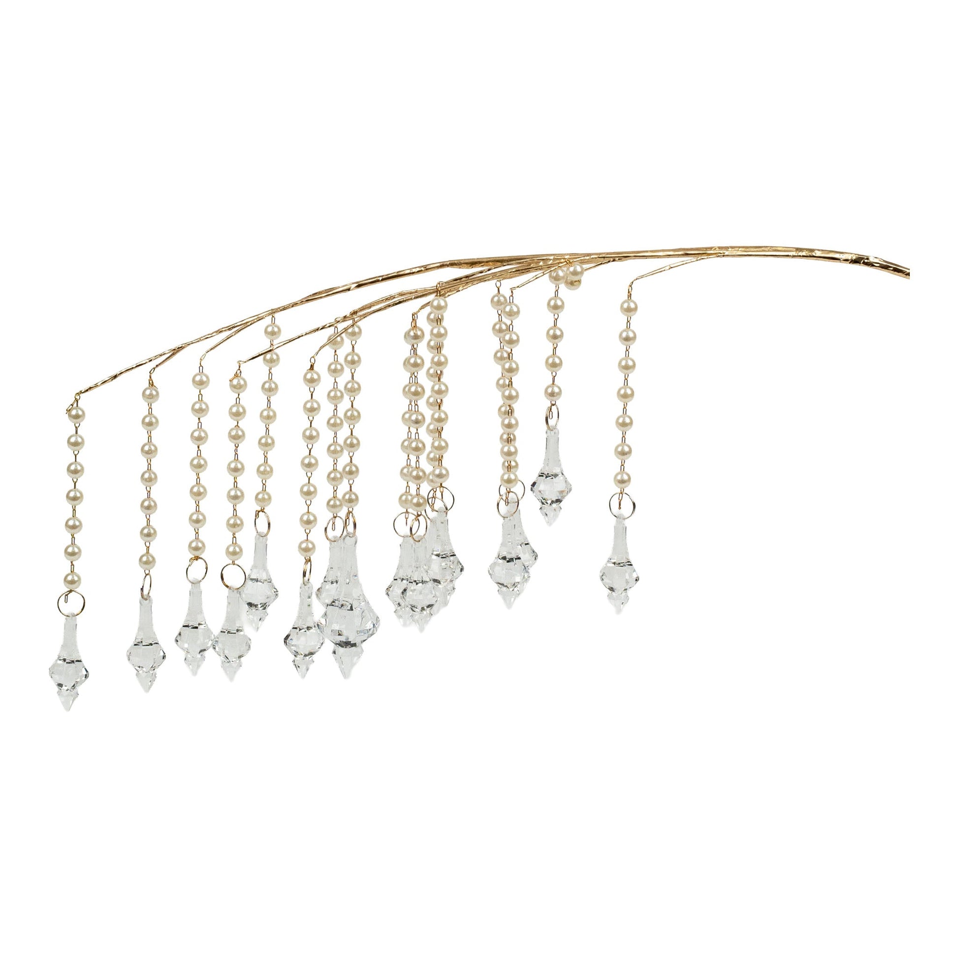 Gold Pearl Weeping Acrylic Drop Ornament Spray - My Christmas