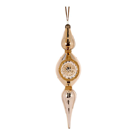 Gold Reflector Drop Finial - My Christmas