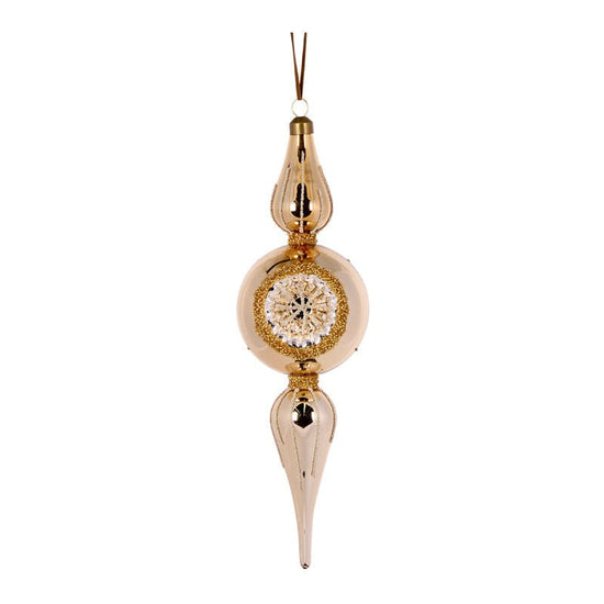 Gold Round Reflector Finial - My Christmas