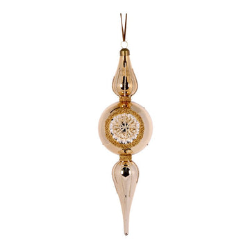 Gold Round Reflector Finial - My Christmas