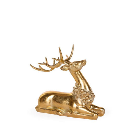 Gold Sitting Harvest Reindeer - My Christmas