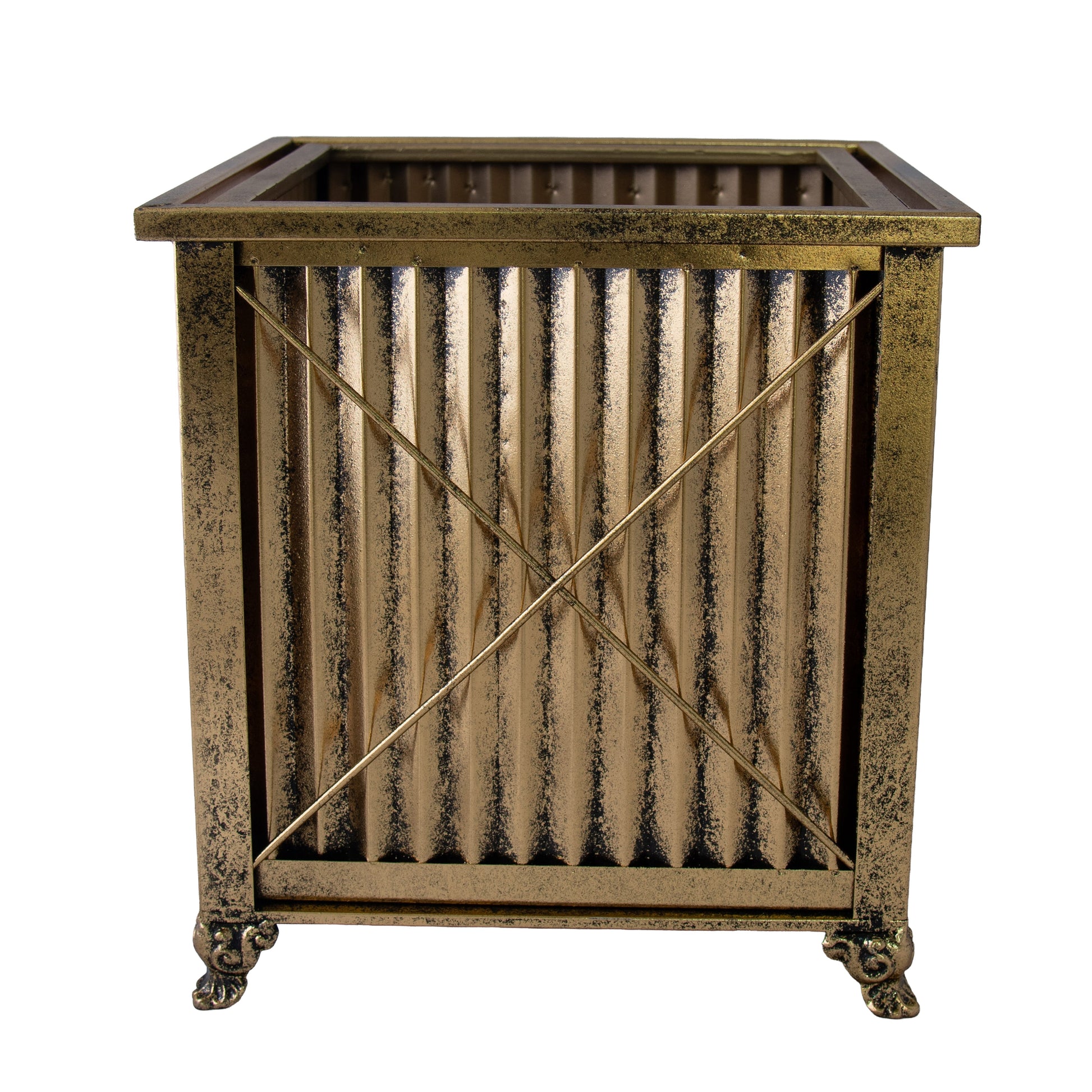 Gold Square Cross Planter - My Christmas