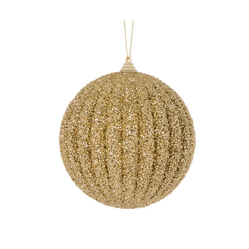 Gold Textured Rib Bauble - Various Sizes - My Christmas