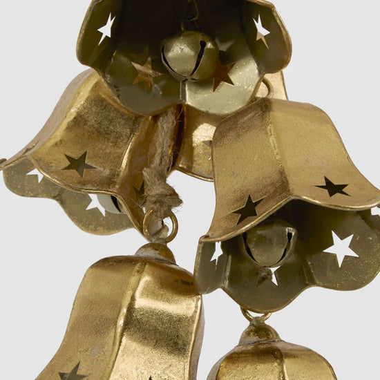 Golden Bloom Hanging Bell Cluster - My Christmas