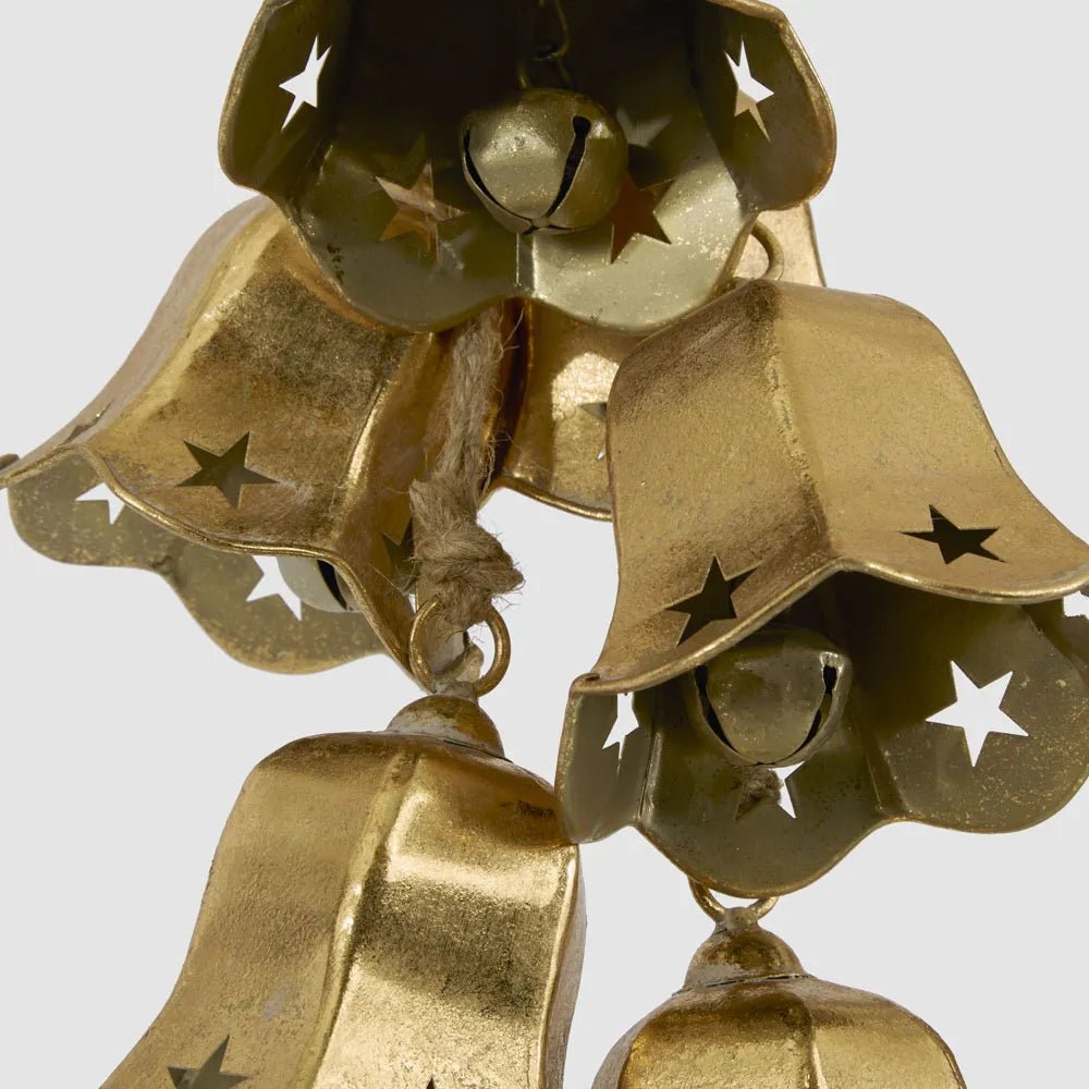 Golden Bloom Hanging Bell Cluster - My Christmas