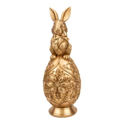 Golden Bunny on Egg Finial - My Christmas