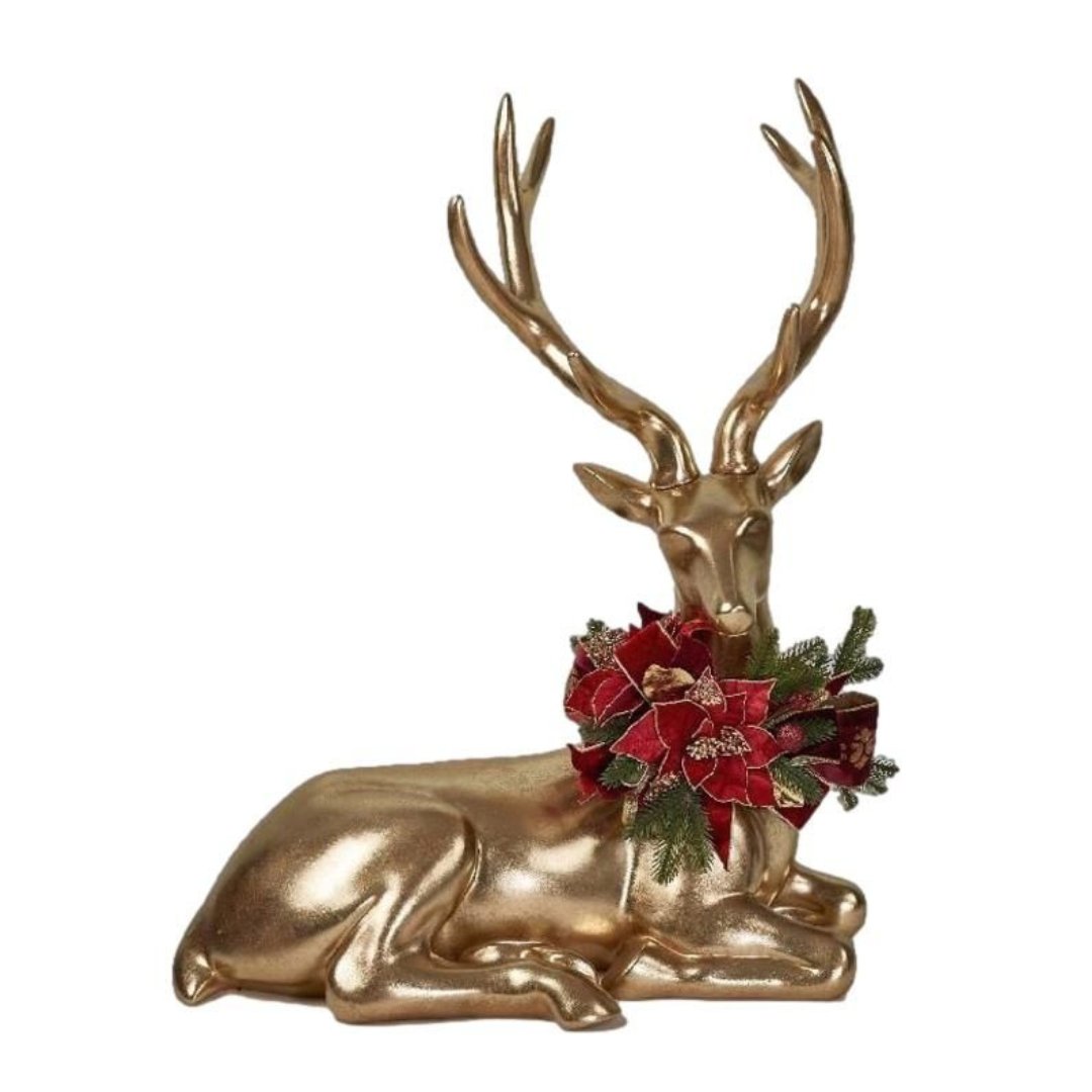 Golden Lying Deer - 103cm - My Christmas