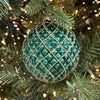 Green and Gold Quilted Glass Bauble - My Christmas