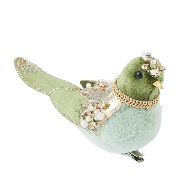 Green and Gold Velvet Pigeon - My Christmas