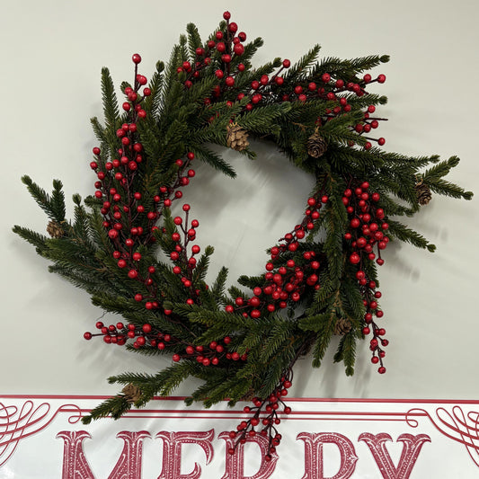 Green and Red Berry Wreath - My Christmas