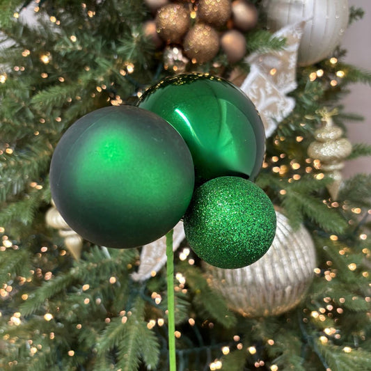 Green Bauble Cluster Pick - Large - My Christmas
