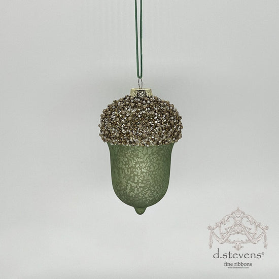 Green Beaded Top Acorn Ornament - My Christmas