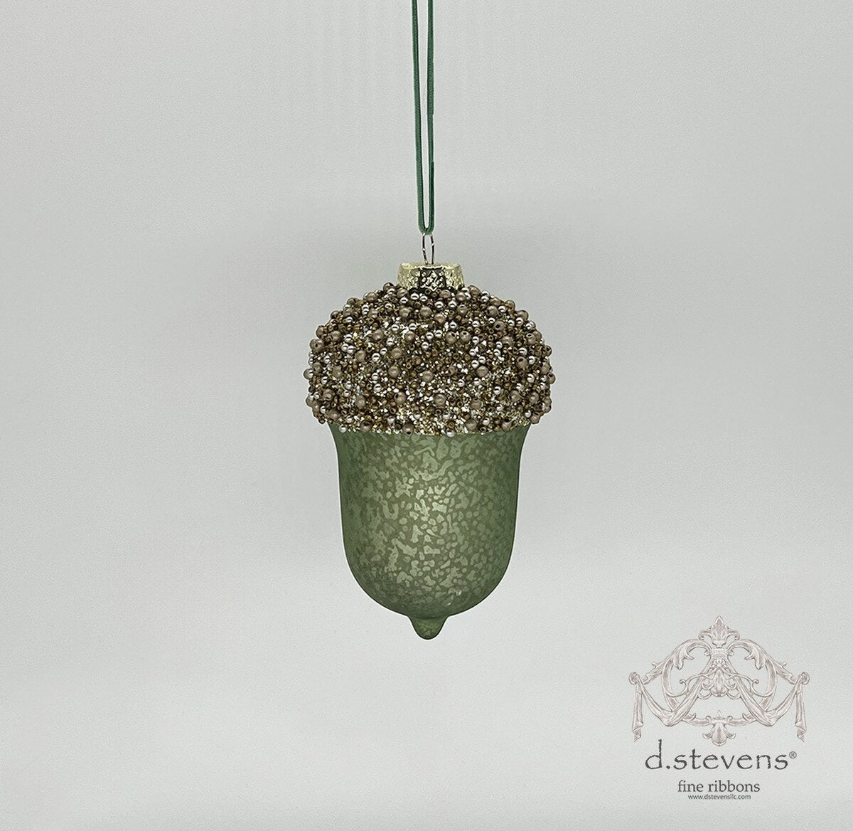 Green Beaded Top Acorn Ornament - My Christmas