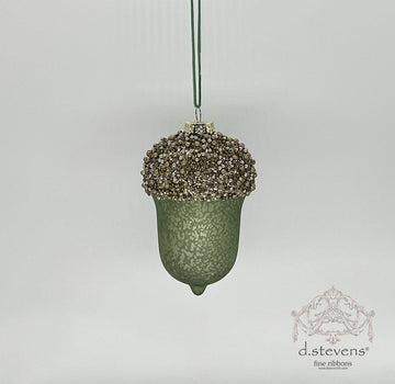 Green Beaded Top Acorn Ornament - My Christmas