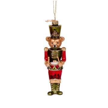 Green Bear Nutcracker Glass Ornament - My Christmas