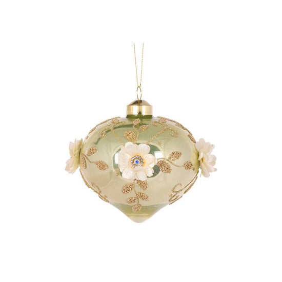 Green Embellished Garden Onion Bauble - My Christmas
