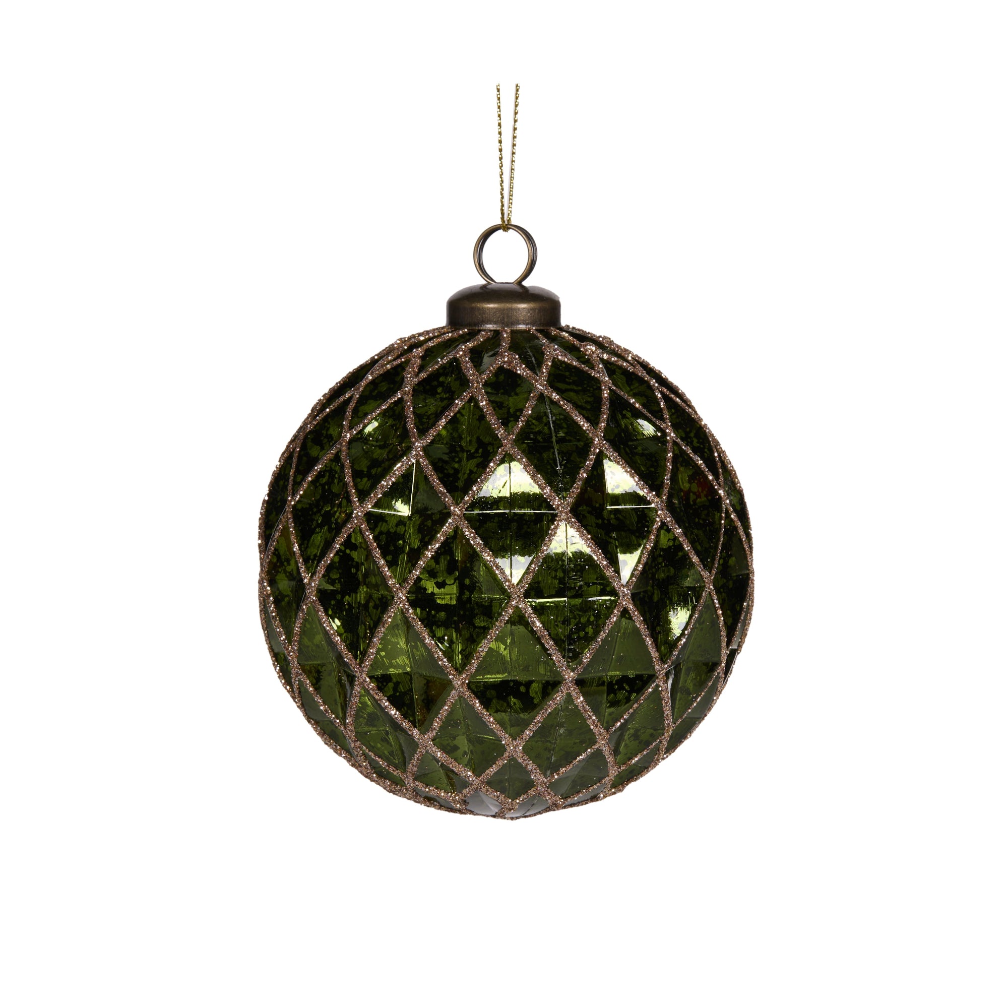 Green Embellished Quilted Bauble - My Christmas