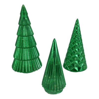 Green Glass Trees - Set of 3 - My Christmas