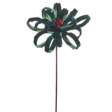 Green Glitter Bow Pick - My Christmas