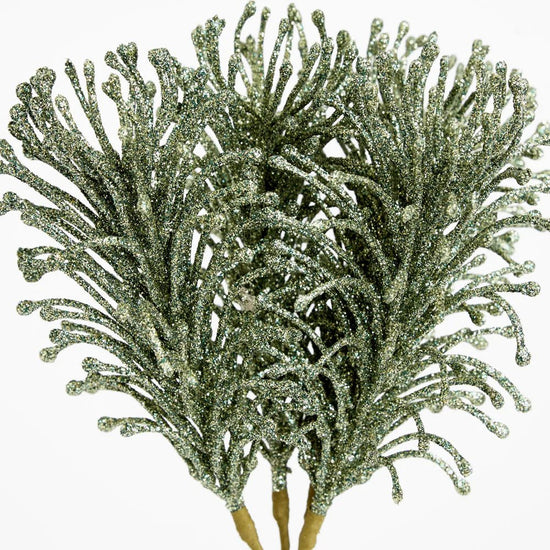Green Glitter Fern Bunch - My Christmas