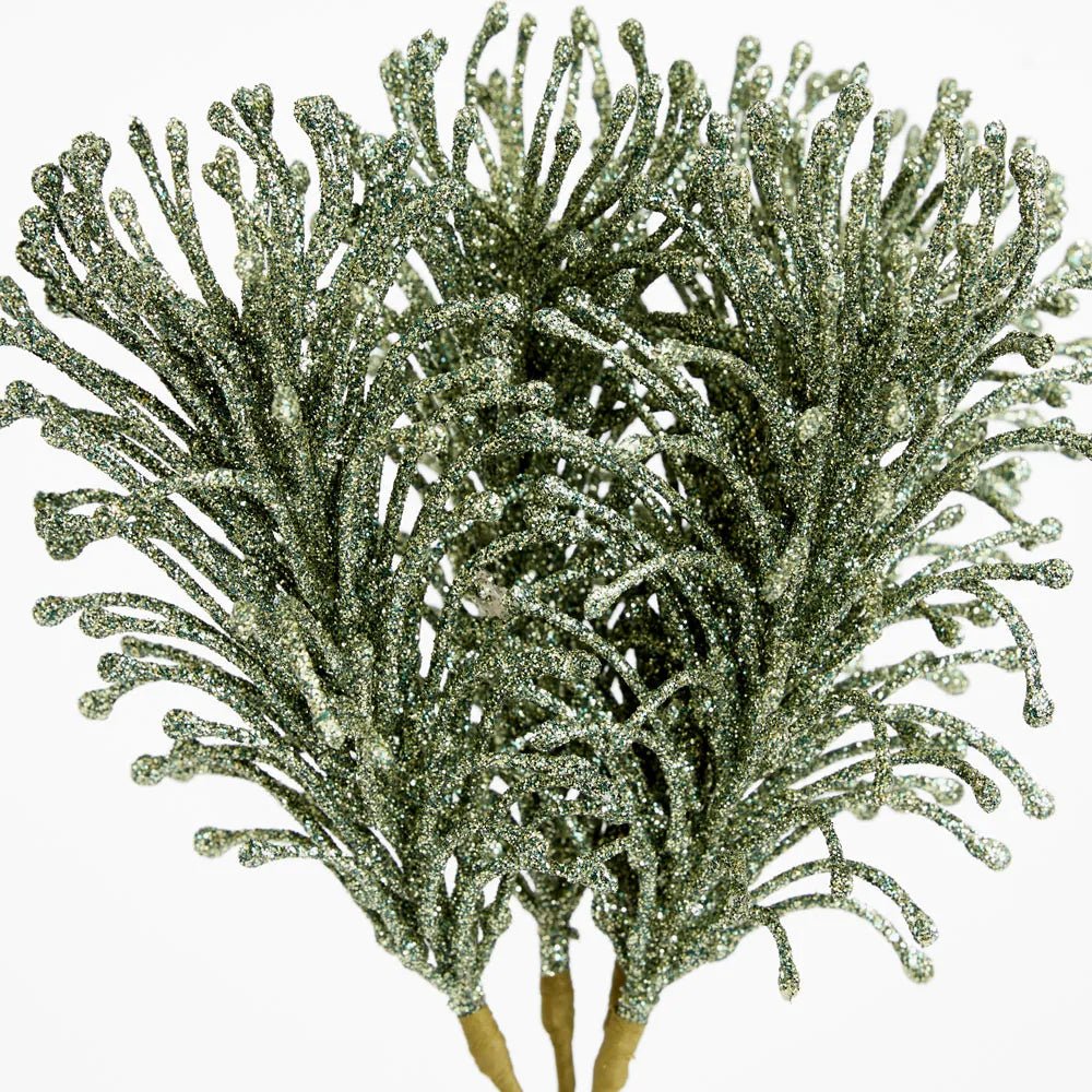 Green Glitter Fern Bunch - My Christmas