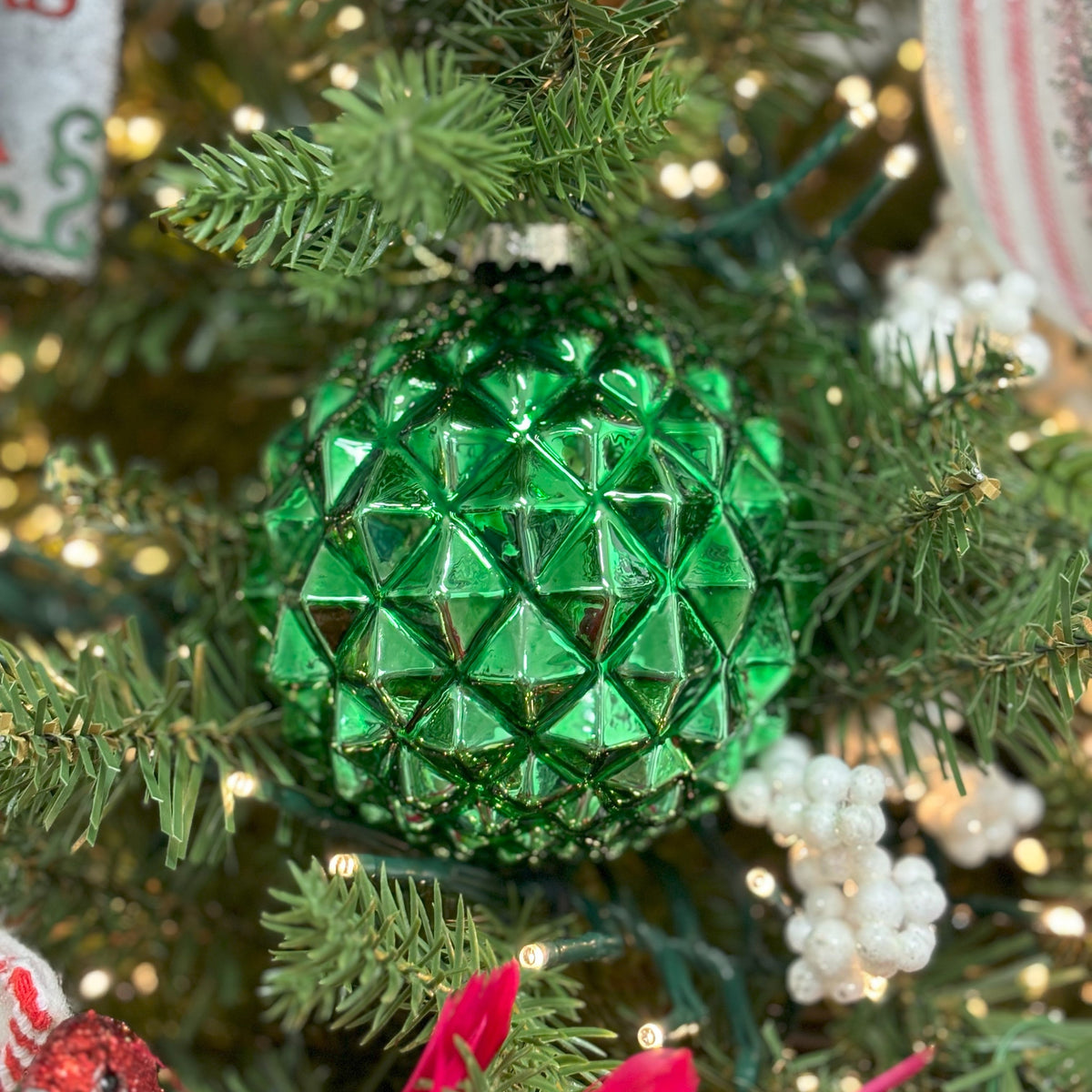 Green Honeycomb Ball Ornament, 10cm - My Christmas