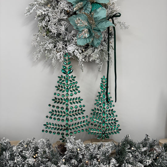 Green Jewelled Christmas Trees - Set of 2 - My Christmas