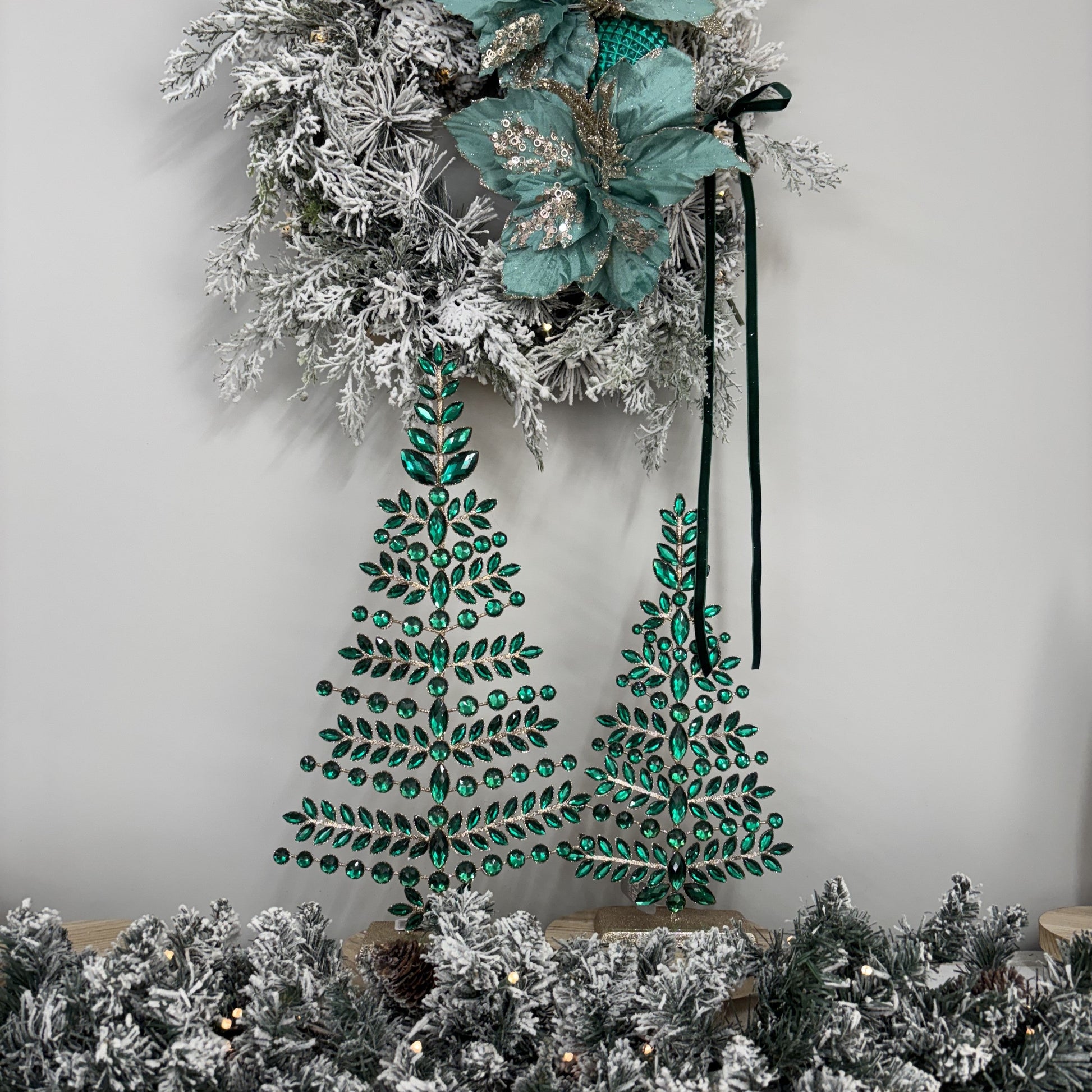 Green Jewelled Christmas Trees - Set of 2 - My Christmas