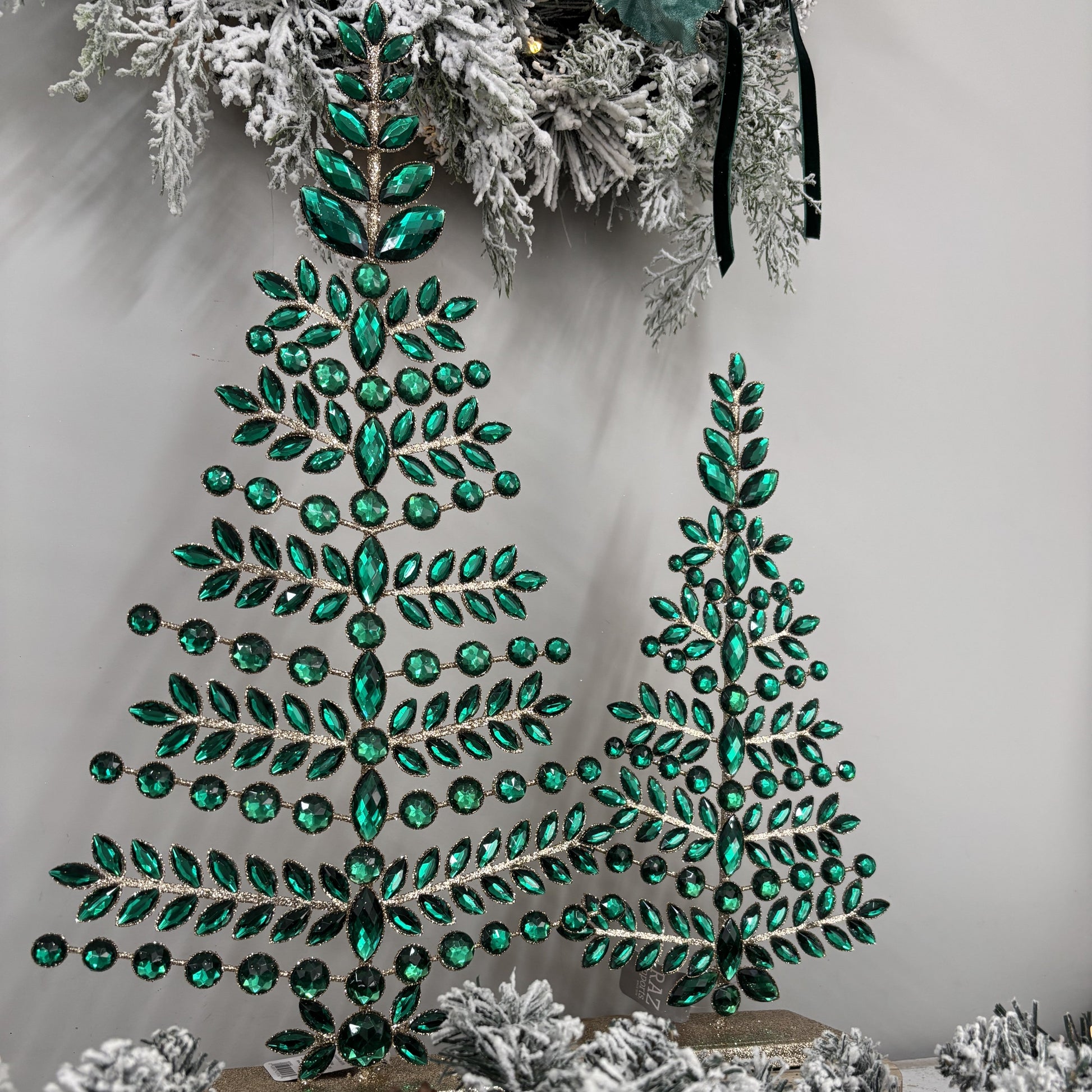 Green Jewelled Christmas Trees - Set of 2 - My Christmas