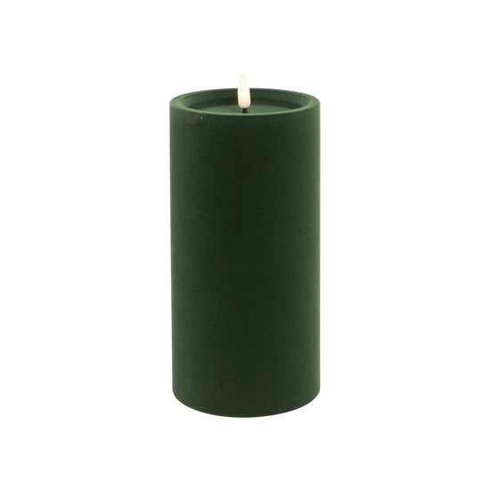 Green Luxe Velvet LED Candle - My Christmas