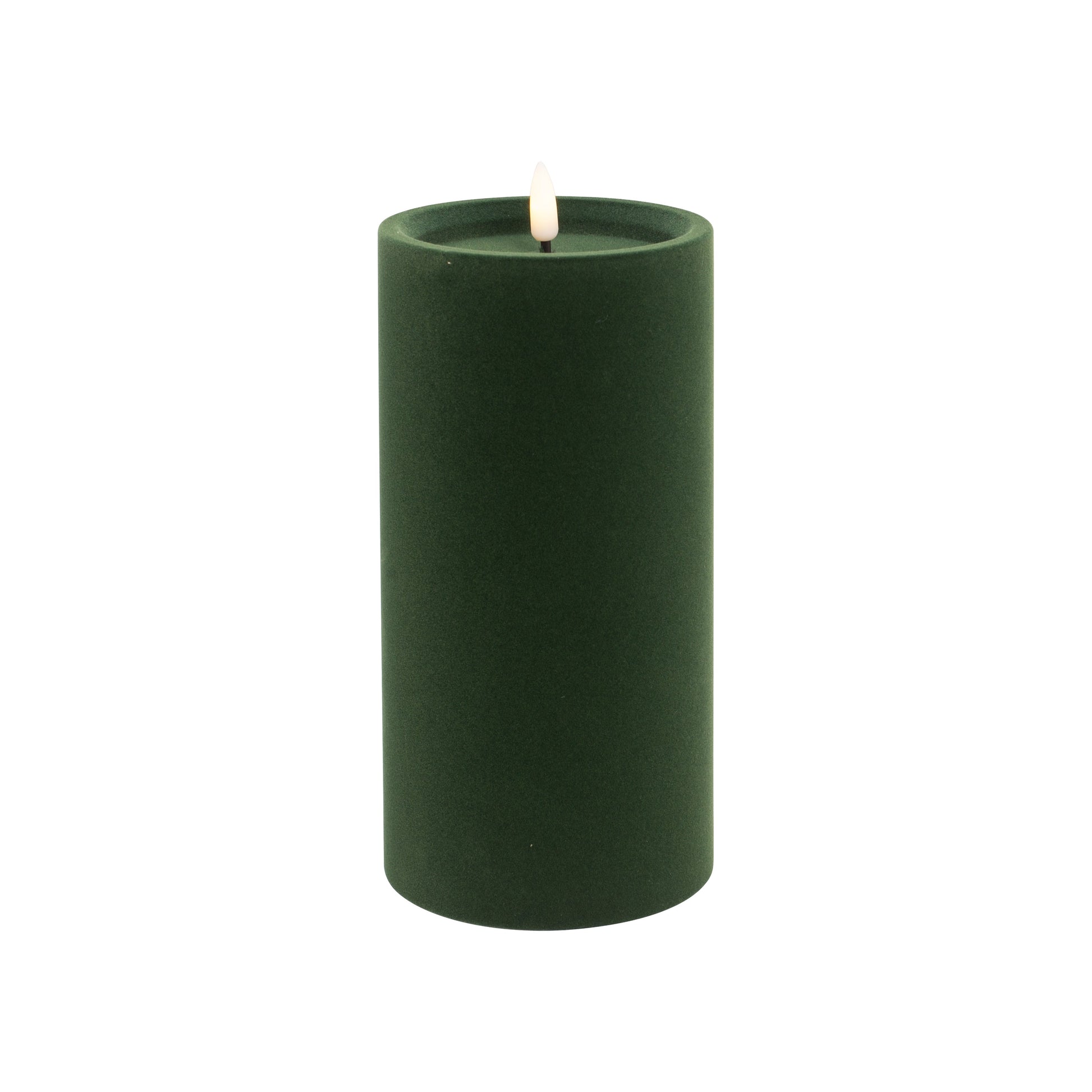 Green Luxe Velvet LED Candle - My Christmas