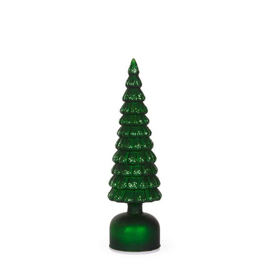 Green Mercury Glass Rotating LED Tree - 33cm - My Christmas