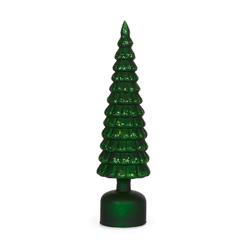 Green Mercury Glass Rotating LED Tree - 41cm - My Christmas