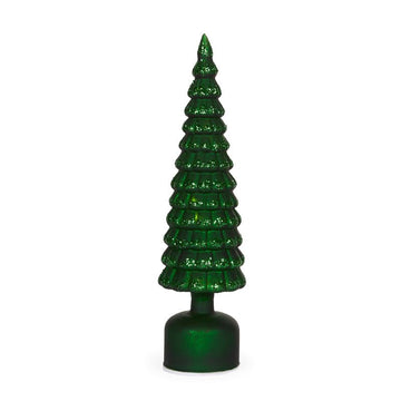 Green Mercury Glass Rotating LED Tree - 41cm - My Christmas
