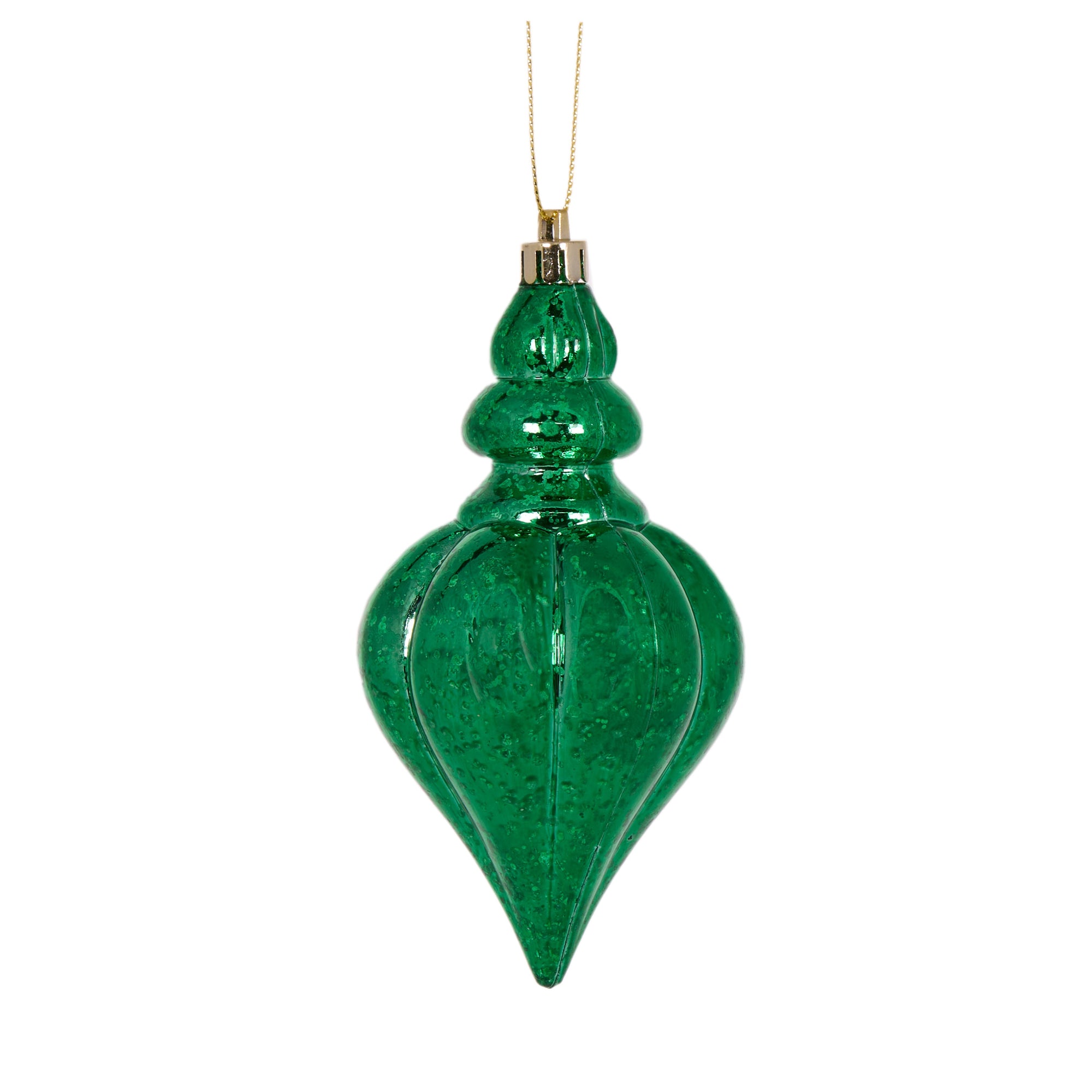 Green Mercury Heart Finial - My Christmas