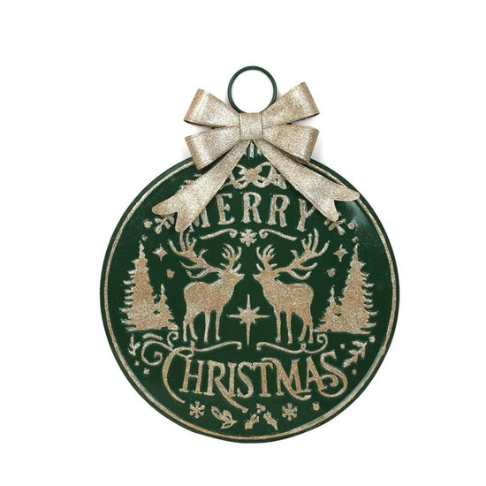 Green Metal Christmas Wall Plaque - My Christmas