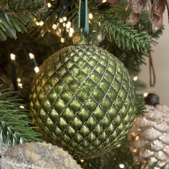 Green Quilted Bauble - My Christmas