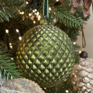 Green Quilted Bauble - My Christmas